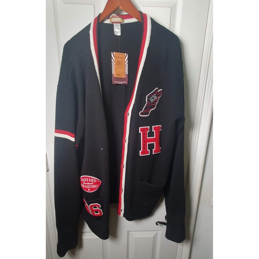 Stall & Dean Mens Ivy League Harvard Button Cardigan Size 5XL
